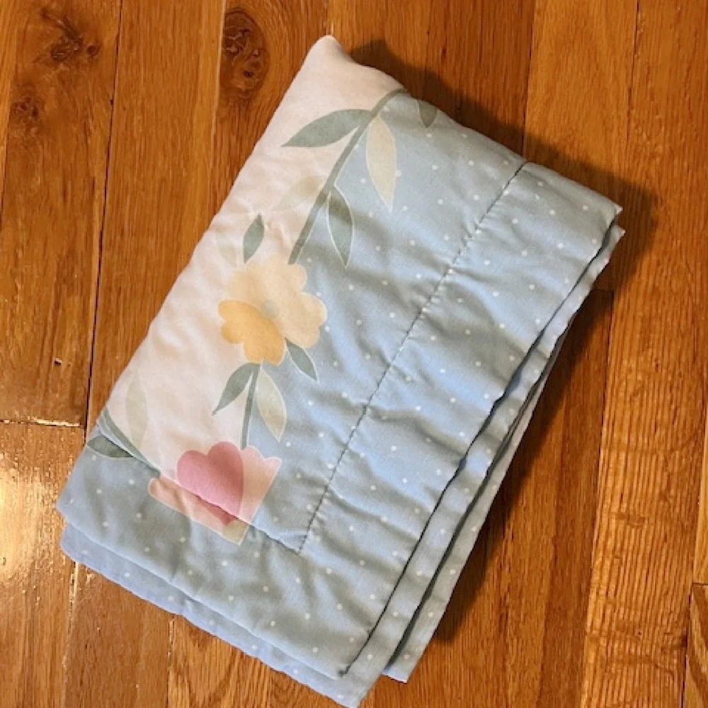 Vintage Pastel Pillow Sham with‎ floral and dots